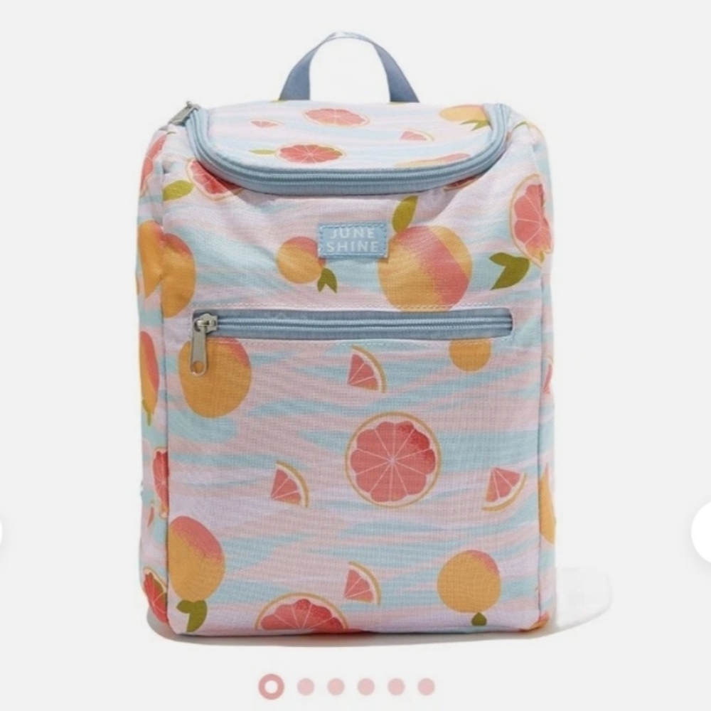 NWT June Shine Cooler Backpack Summer Citrus Blue Pink & Orange